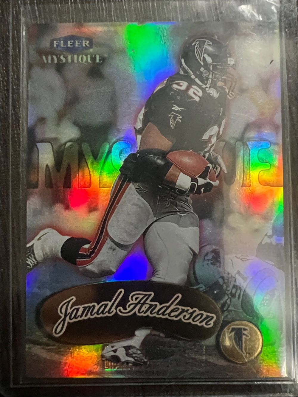 Fleer Mystique Jamal Anderson Holographic Football Trading Card - Multicolor